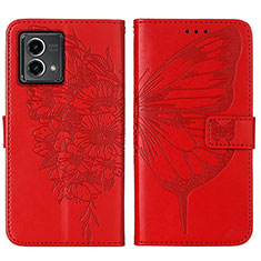 Funda de Cuero Cartera con Soporte Mariposa Carcasa Y01B para Motorola Moto G Stylus (2023) 4G Rojo