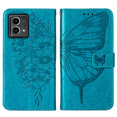 Funda de Cuero Cartera con Soporte Mariposa Carcasa Y01B para Motorola Moto G Stylus (2023) 5G Azul