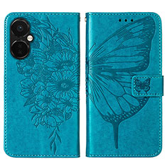 Funda de Cuero Cartera con Soporte Mariposa Carcasa Y01B para OnePlus Nord CE 3 5G Azul