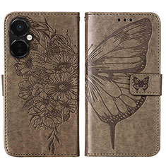 Funda de Cuero Cartera con Soporte Mariposa Carcasa Y01B para OnePlus Nord CE 3 Lite 5G Gris