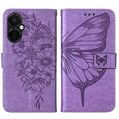 Funda de Cuero Cartera con Soporte Mariposa Carcasa Y01B para OnePlus Nord CE 3 Lite 5G Purpura Claro