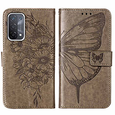 Funda de Cuero Cartera con Soporte Mariposa Carcasa Y01B para Oppo A54 5G Gris