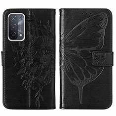 Funda de Cuero Cartera con Soporte Mariposa Carcasa Y01B para Oppo A54 5G Negro