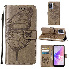 Funda de Cuero Cartera con Soporte Mariposa Carcasa Y01B para Oppo A77 5G Gris