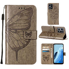 Funda de Cuero Cartera con Soporte Mariposa Carcasa Y01B para Oppo Reno7 4G Gris