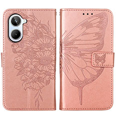 Funda de Cuero Cartera con Soporte Mariposa Carcasa Y01B para Realme 10 4G Oro Rosa