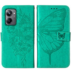 Funda de Cuero Cartera con Soporte Mariposa Carcasa Y01B para Realme 10 Pro 5G Verde