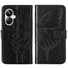 Funda de Cuero Cartera con Soporte Mariposa Carcasa Y01B para Realme 10 Pro+ Plus 5G Negro