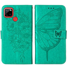 Funda de Cuero Cartera con Soporte Mariposa Carcasa Y01B para Realme 7i RMX2193 Verde