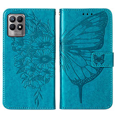 Funda de Cuero Cartera con Soporte Mariposa Carcasa Y01B para Realme 8i Azul