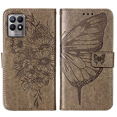 Funda de Cuero Cartera con Soporte Mariposa Carcasa Y01B para Realme 8i Gris