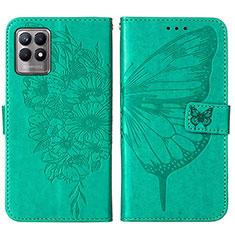 Funda de Cuero Cartera con Soporte Mariposa Carcasa Y01B para Realme 8i Verde