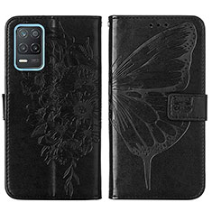 Funda de Cuero Cartera con Soporte Mariposa Carcasa Y01B para Realme 8s 5G Negro