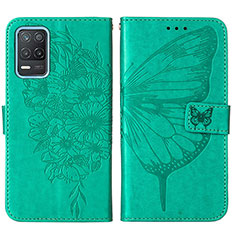 Funda de Cuero Cartera con Soporte Mariposa Carcasa Y01B para Realme 8s 5G Verde