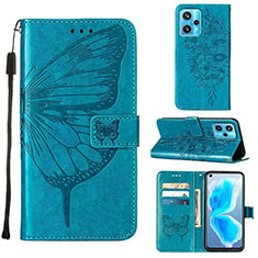 Funda de Cuero Cartera con Soporte Mariposa Carcasa Y01B para Realme 9 Pro+ Plus 5G Azul