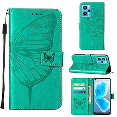 Funda de Cuero Cartera con Soporte Mariposa Carcasa Y01B para Realme 9 Pro+ Plus 5G Verde