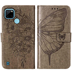 Funda de Cuero Cartera con Soporte Mariposa Carcasa Y01B para Realme C21Y Gris