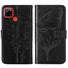 Funda de Cuero Cartera con Soporte Mariposa Carcasa Y01B para Realme C25S Negro