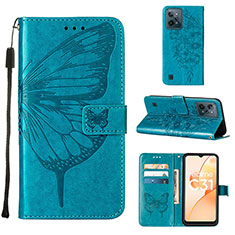 Funda de Cuero Cartera con Soporte Mariposa Carcasa Y01B para Realme C31 Azul