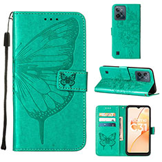 Funda de Cuero Cartera con Soporte Mariposa Carcasa Y01B para Realme C31 Verde