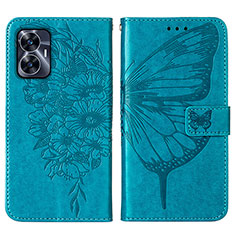 Funda de Cuero Cartera con Soporte Mariposa Carcasa Y01B para Realme C55 Azul