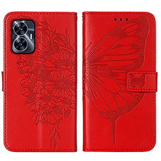 Funda de Cuero Cartera con Soporte Mariposa Carcasa Y01B para Realme C55 Rojo