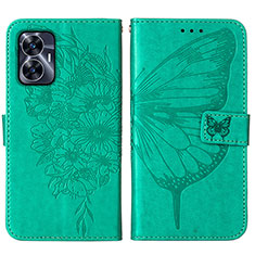 Funda de Cuero Cartera con Soporte Mariposa Carcasa Y01B para Realme C55 Verde