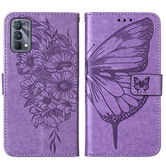 Funda de Cuero Cartera con Soporte Mariposa Carcasa Y01B para Realme GT Master 5G Purpura Claro