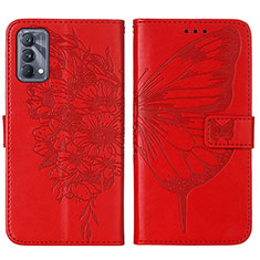 Funda de Cuero Cartera con Soporte Mariposa Carcasa Y01B para Realme GT Master 5G Rojo