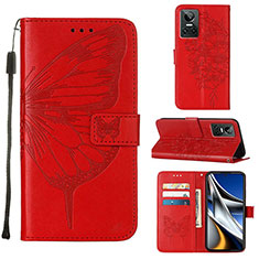 Funda de Cuero Cartera con Soporte Mariposa Carcasa Y01B para Realme GT Neo3 5G Rojo