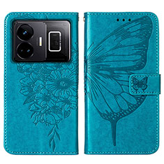 Funda de Cuero Cartera con Soporte Mariposa Carcasa Y01B para Realme GT Neo5 240W 5G Azul