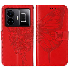 Funda de Cuero Cartera con Soporte Mariposa Carcasa Y01B para Realme GT Neo5 240W 5G Rojo