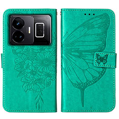 Funda de Cuero Cartera con Soporte Mariposa Carcasa Y01B para Realme GT Neo5 240W 5G Verde