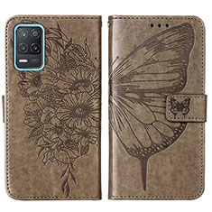 Funda de Cuero Cartera con Soporte Mariposa Carcasa Y01B para Realme Narzo 30 5G Gris