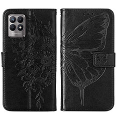 Funda de Cuero Cartera con Soporte Mariposa Carcasa Y01B para Realme Narzo 50 4G Negro