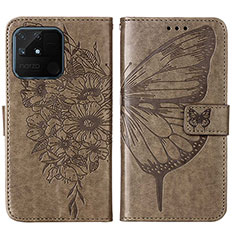 Funda de Cuero Cartera con Soporte Mariposa Carcasa Y01B para Realme Narzo 50A Gris