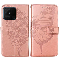 Funda de Cuero Cartera con Soporte Mariposa Carcasa Y01B para Realme Narzo 50A Oro Rosa