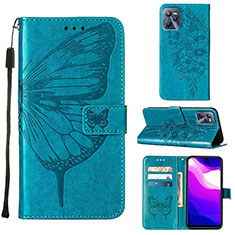 Funda de Cuero Cartera con Soporte Mariposa Carcasa Y01B para Realme Narzo 50A Prime Azul