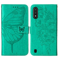 Funda de Cuero Cartera con Soporte Mariposa Carcasa Y01B para Samsung Galaxy A01 SM-A015 Verde