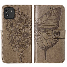 Funda de Cuero Cartera con Soporte Mariposa Carcasa Y01B para Samsung Galaxy A03 Gris