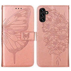 Funda de Cuero Cartera con Soporte Mariposa Carcasa Y01B para Samsung Galaxy A04s Oro Rosa