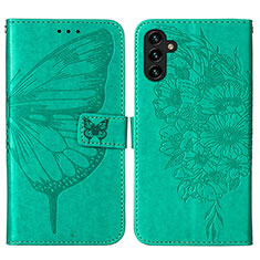 Funda de Cuero Cartera con Soporte Mariposa Carcasa Y01B para Samsung Galaxy A04s Verde