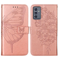 Funda de Cuero Cartera con Soporte Mariposa Carcasa Y01B para Samsung Galaxy A15 4G Oro Rosa