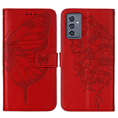 Funda de Cuero Cartera con Soporte Mariposa Carcasa Y01B para Samsung Galaxy A15 4G Rojo