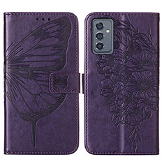 Funda de Cuero Cartera con Soporte Mariposa Carcasa Y01B para Samsung Galaxy A15 5G Morado