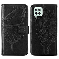 Funda de Cuero Cartera con Soporte Mariposa Carcasa Y01B para Samsung Galaxy A22 4G Negro