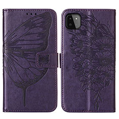 Funda de Cuero Cartera con Soporte Mariposa Carcasa Y01B para Samsung Galaxy A22 5G Morado