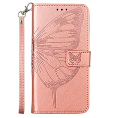 Funda de Cuero Cartera con Soporte Mariposa Carcasa Y01B para Samsung Galaxy A23 4G Oro Rosa