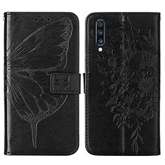 Funda de Cuero Cartera con Soporte Mariposa Carcasa Y01B para Samsung Galaxy A30S Negro