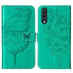 Funda de Cuero Cartera con Soporte Mariposa Carcasa Y01B para Samsung Galaxy A30S Verde